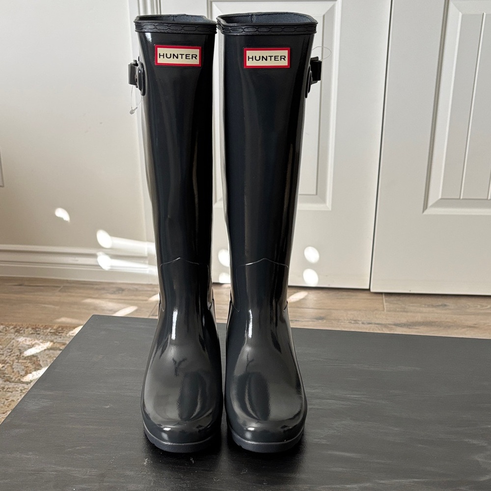 Hunter Glossy Black Rain Boots